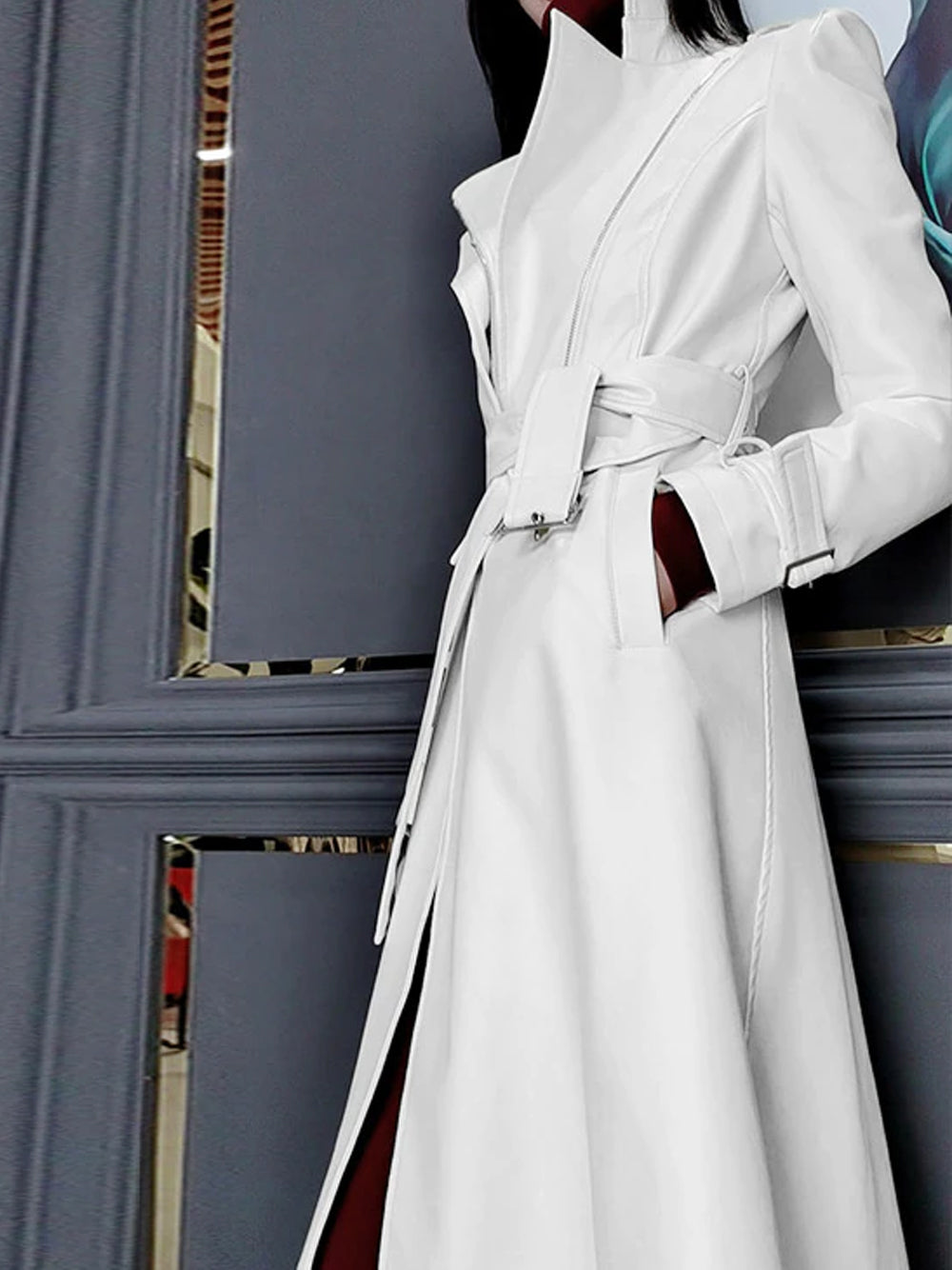 OMYX Leather Trench Coat 13