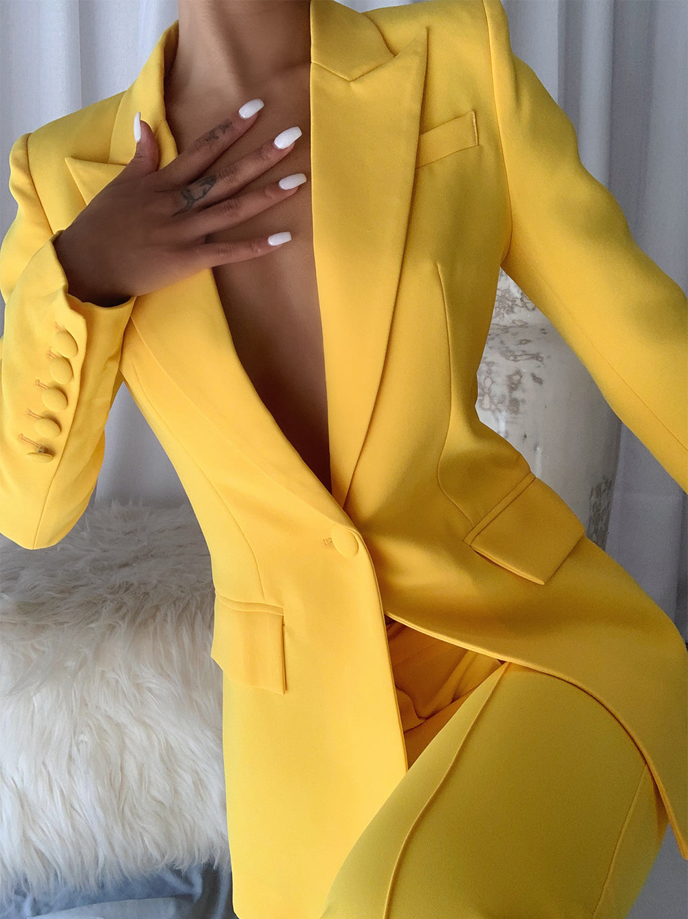 212 Blazer & Pants Set in Yellow