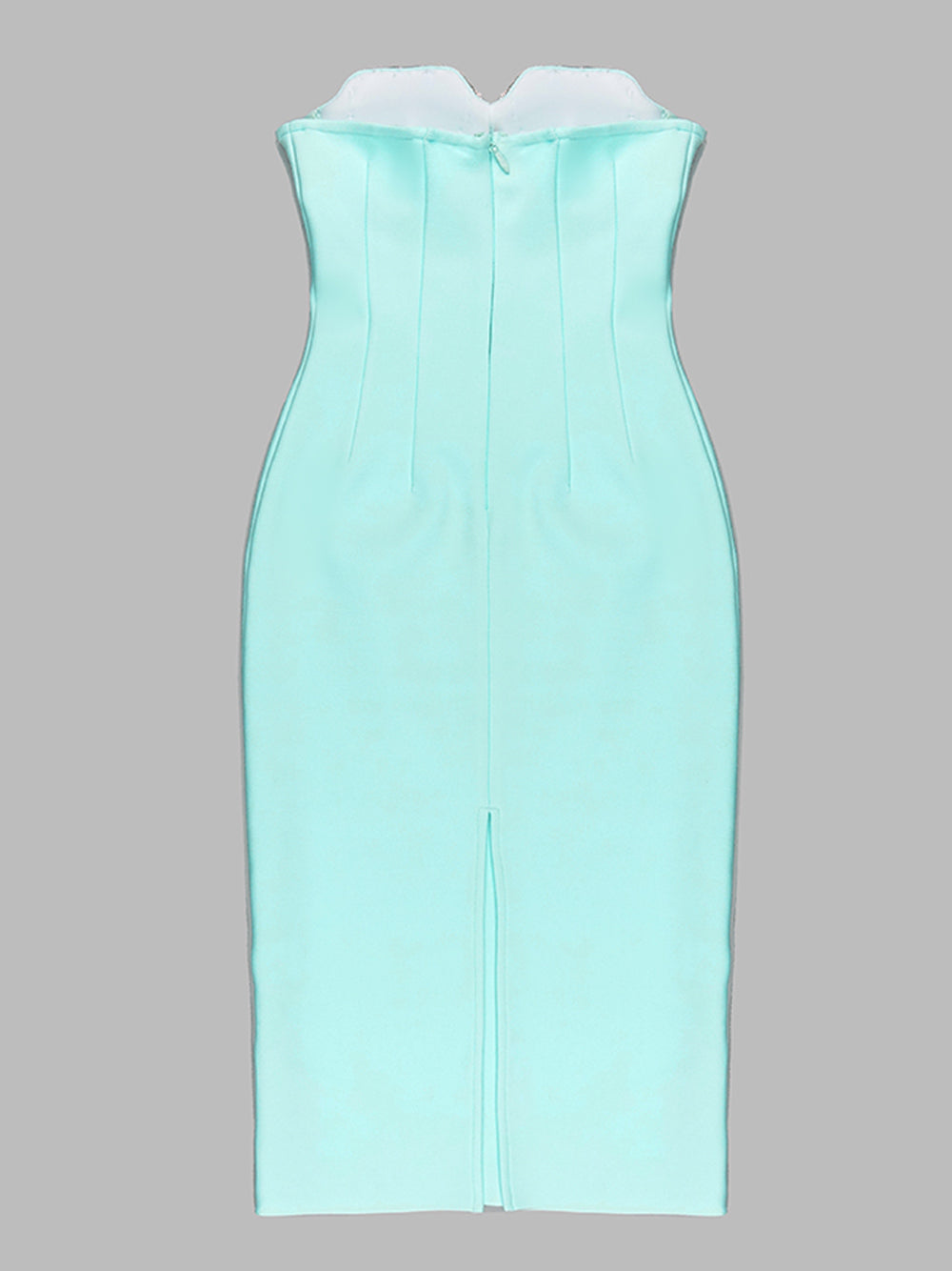 Crystal Heart-Cup Strapless Corset Midi Dress 5