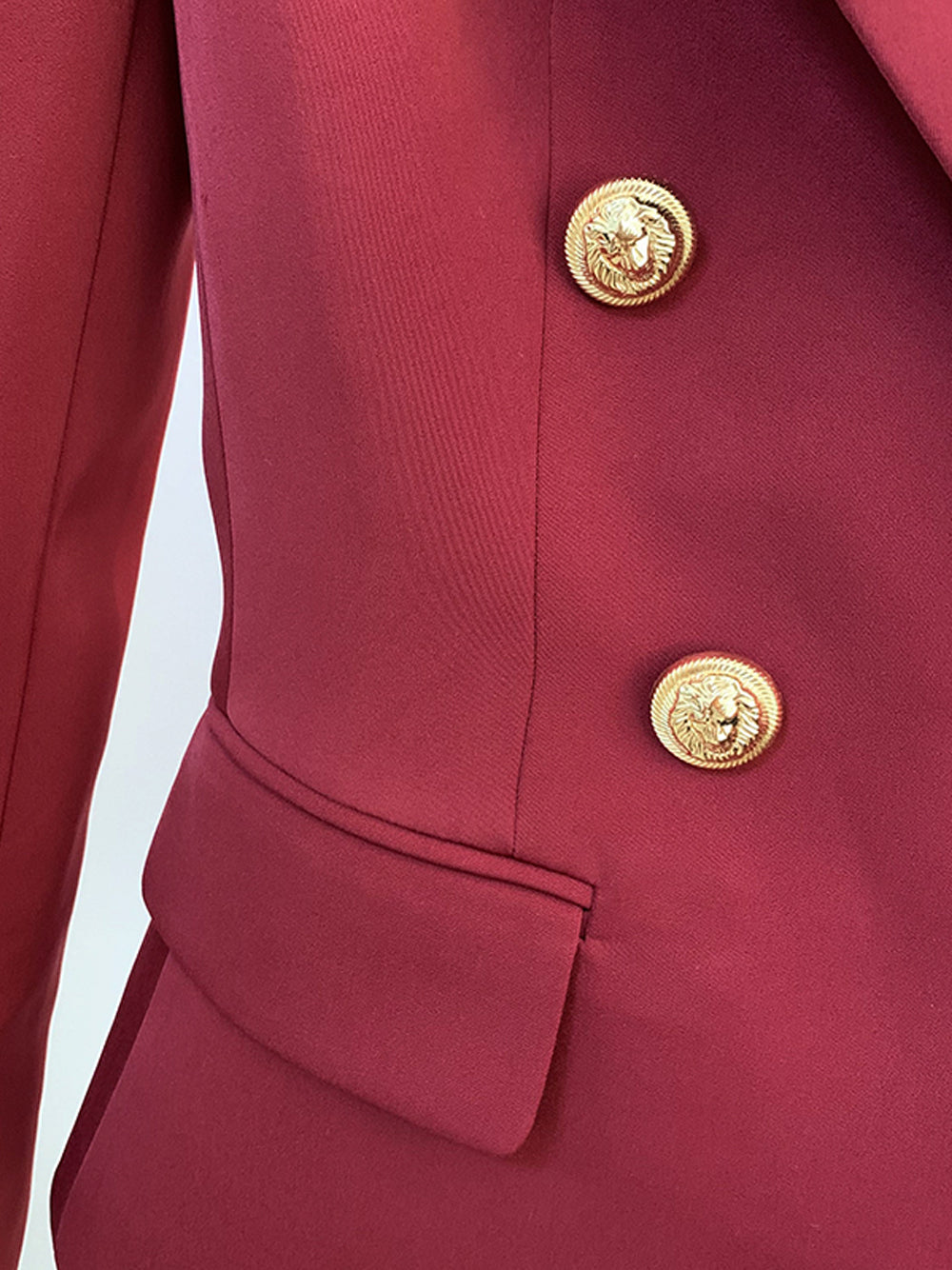 Burgundy Double Breasted Blazer 5