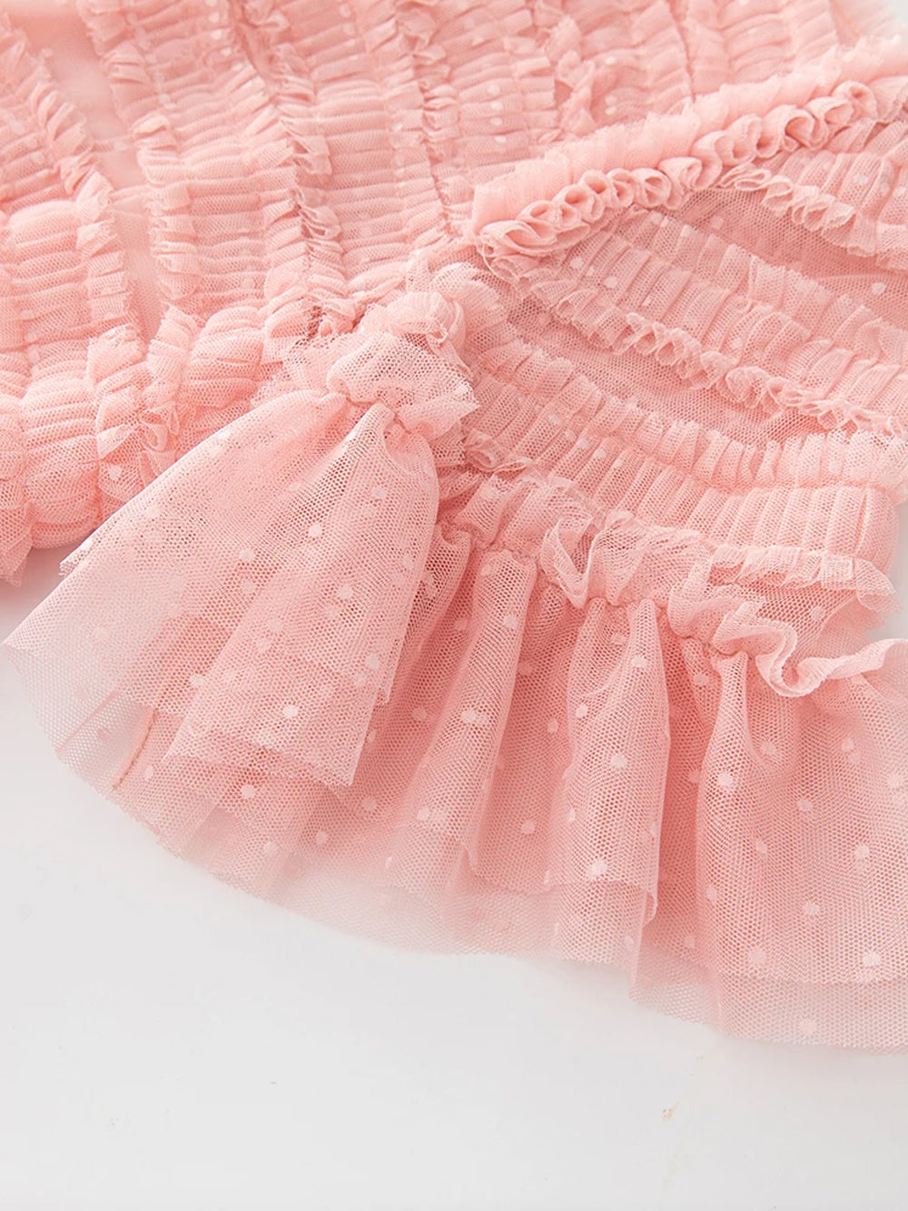 Swiss Dot Tulle Flutter Sleeve Tiered Ruffle Maxi Dress 10