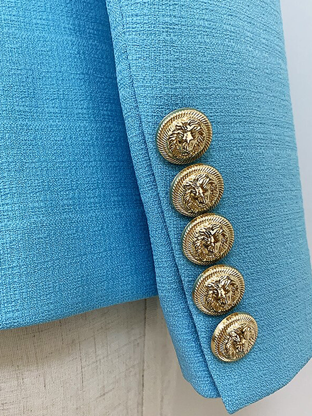 Double-Breasted Blazer in Light Blue 7