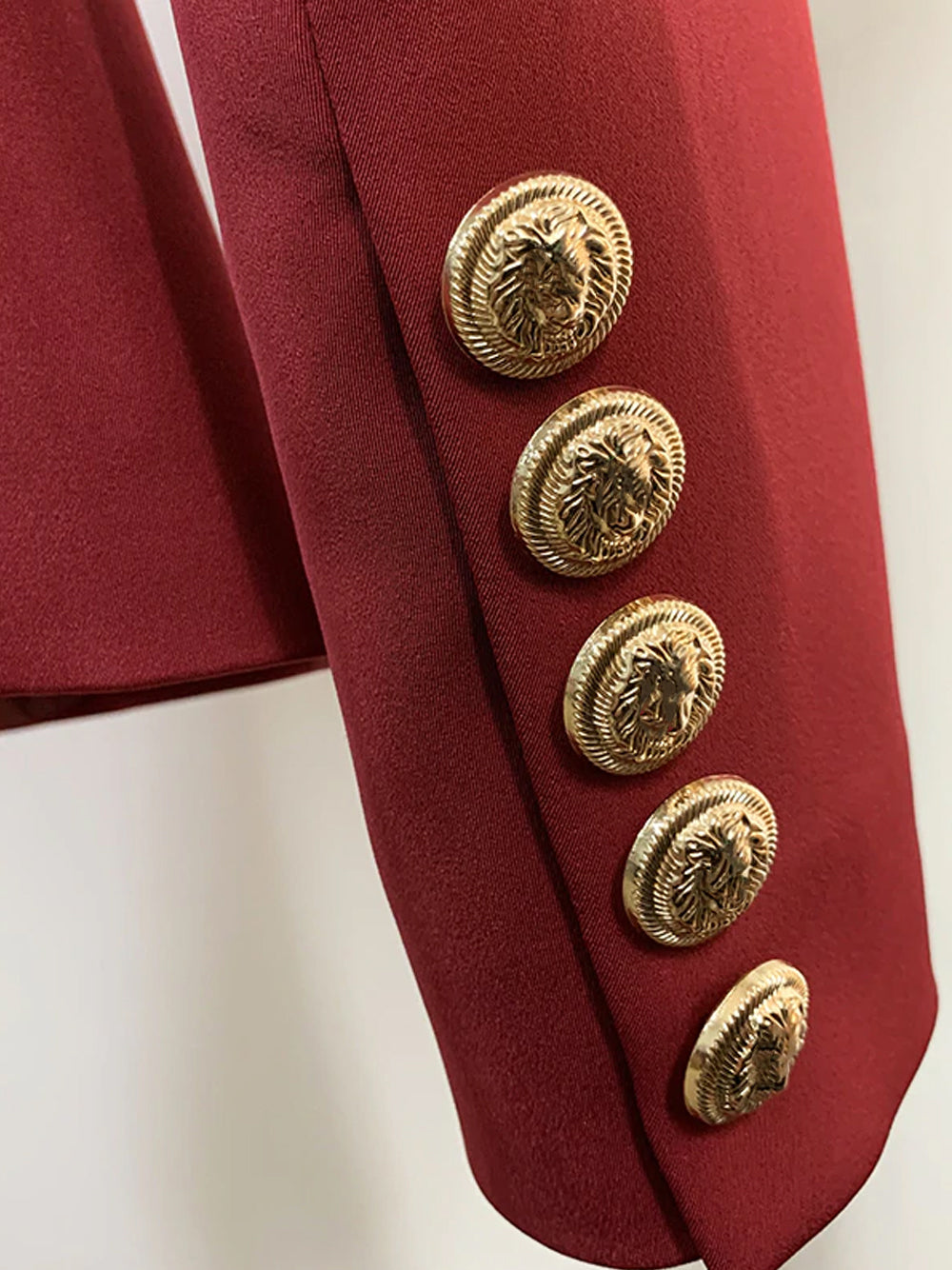 Burgundy Double Breasted Blazer 6
