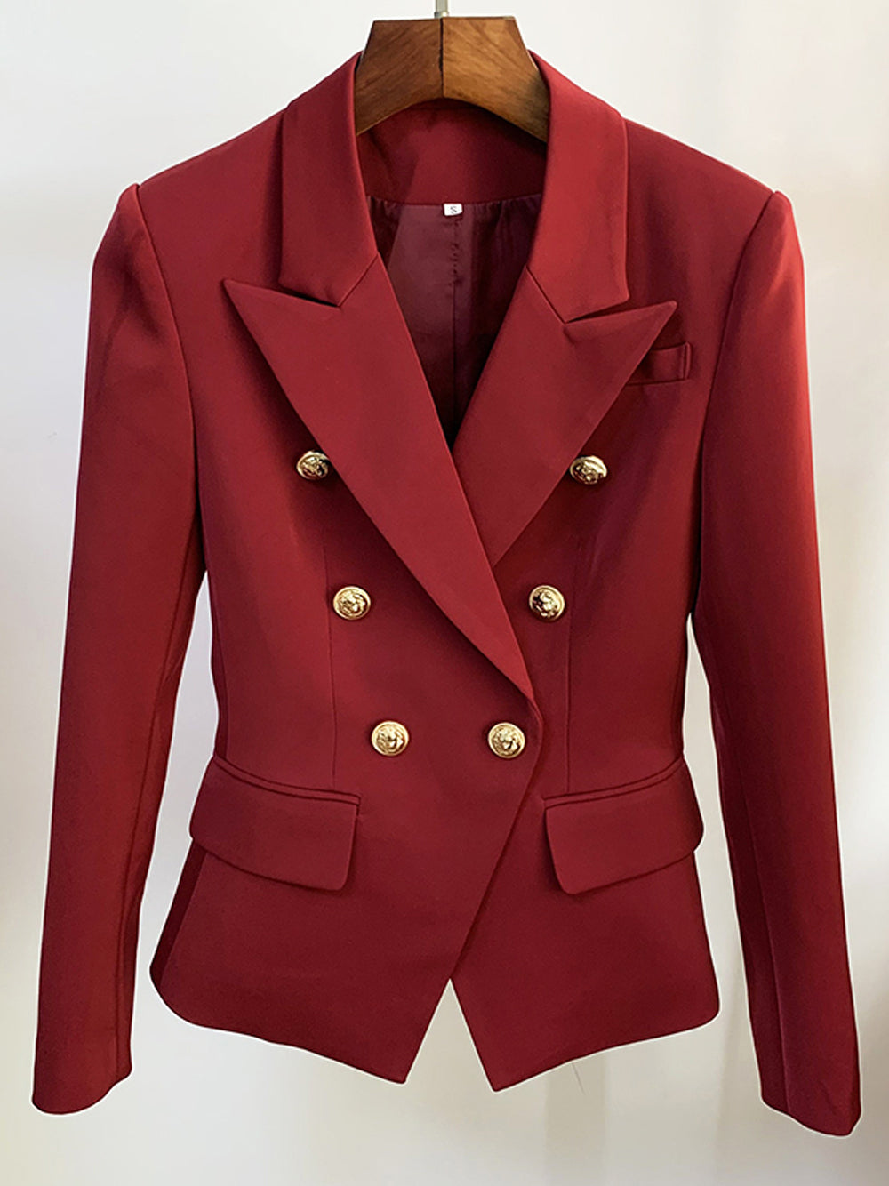 Burgundy Double Breasted Blazer 4