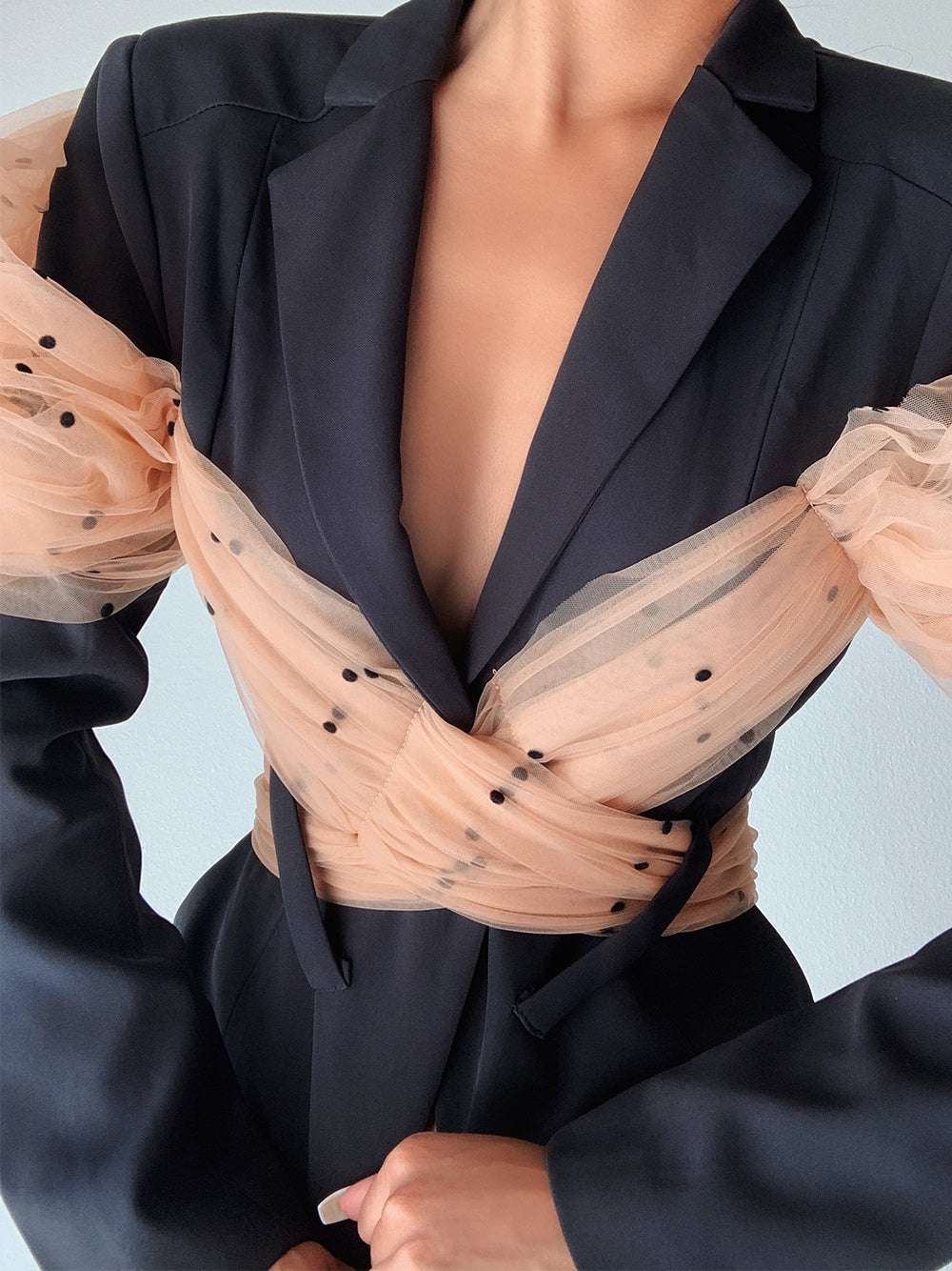 ARCO Blazer w Wrapped Mesh Bow-knot 7