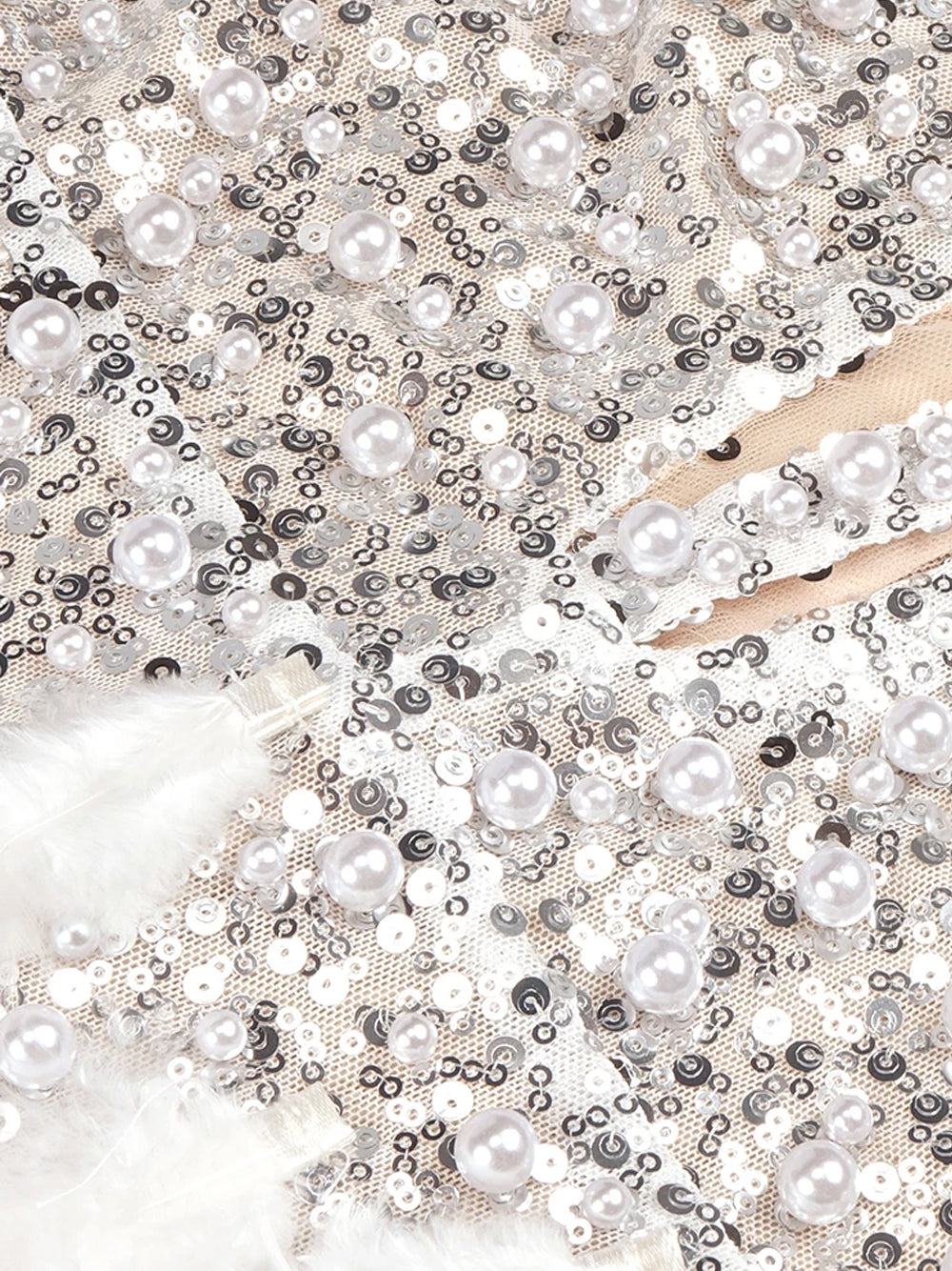 BETH Sequins & Feathers Mini Dress