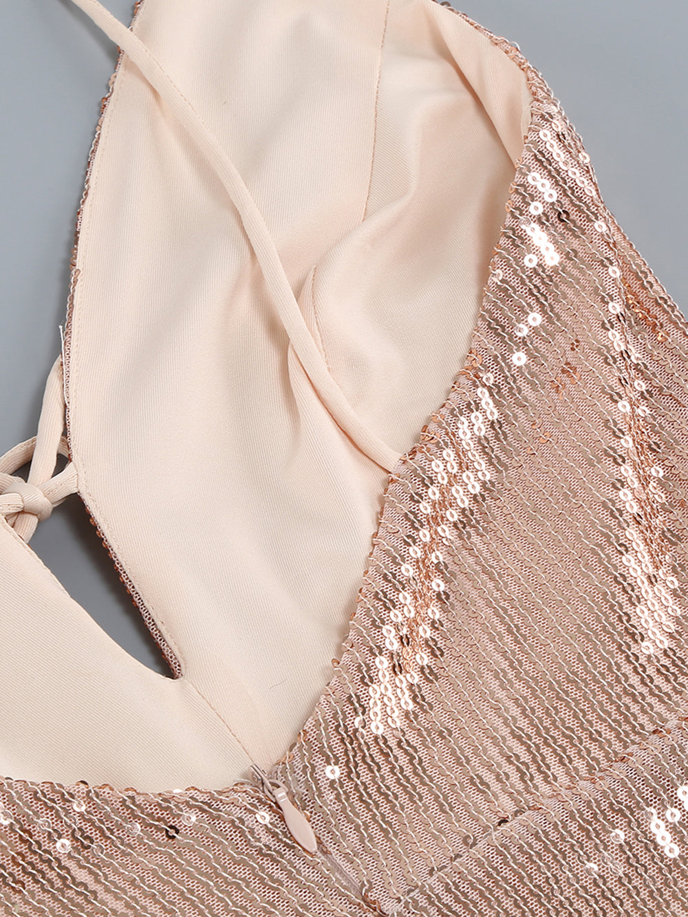 NIKA Sequin Mini Dress in Apricot