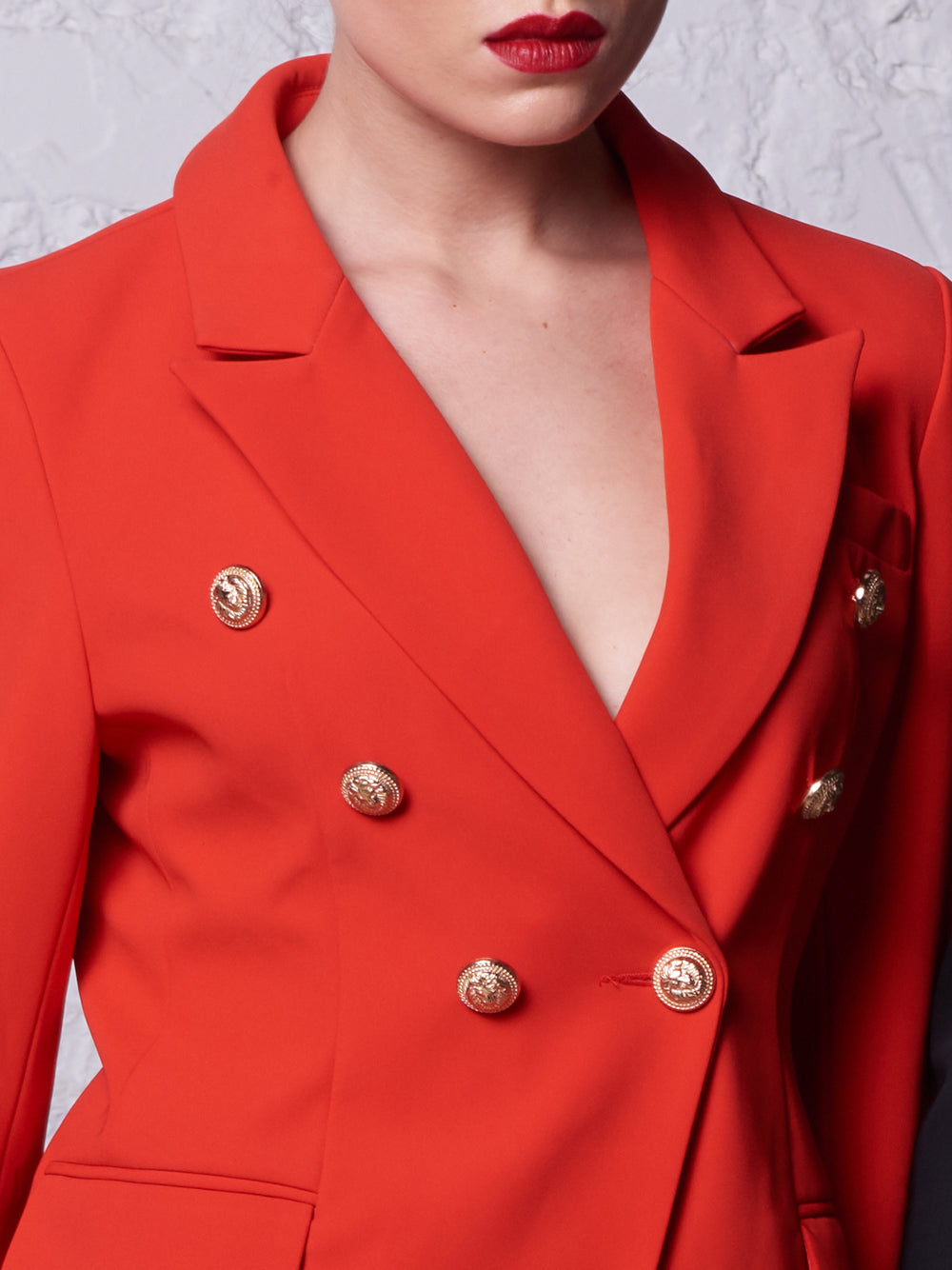 PENELOPE Double-Breasted Blazer in Red 11