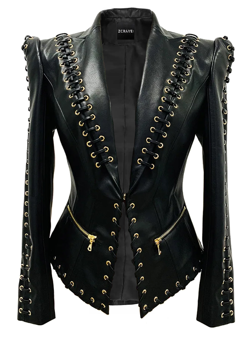 CIATO Laced Leather Blazer 4