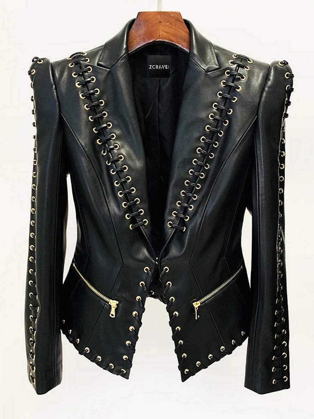 CIATO Laced Leather Blazer 5