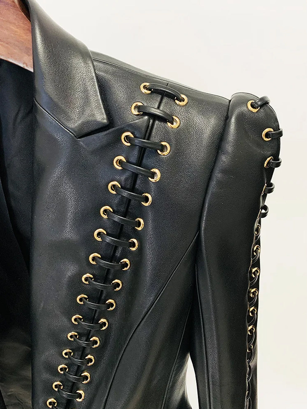CIATO Laced Leather Blazer 8
