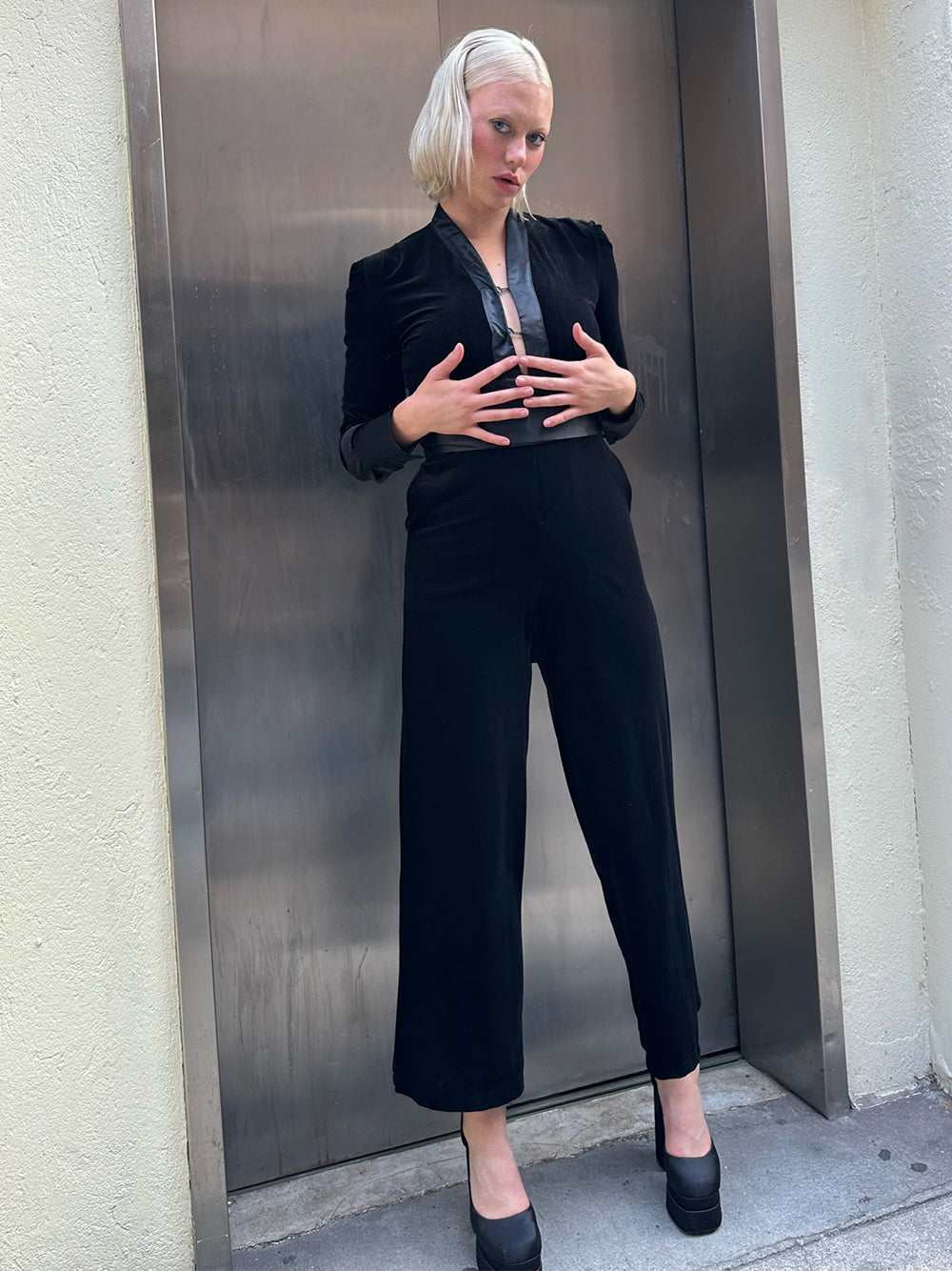 Black Velvet Jumpsuit