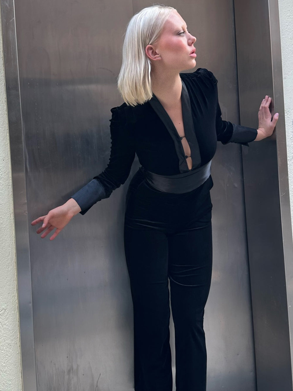 Black Velvet Jumpsuit