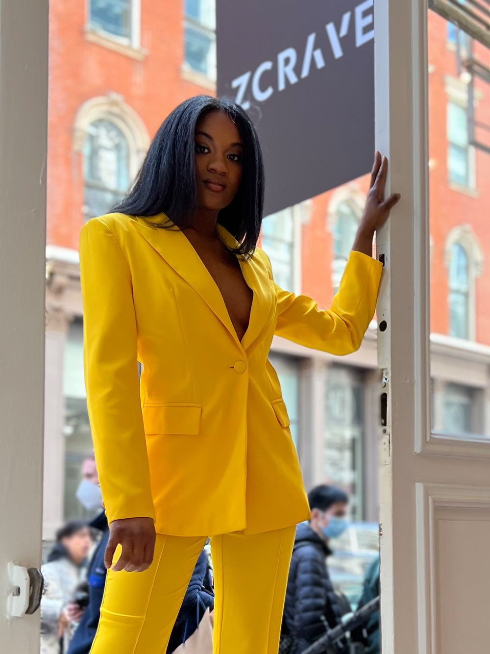 212 Blazer & Pants Set in Yellow