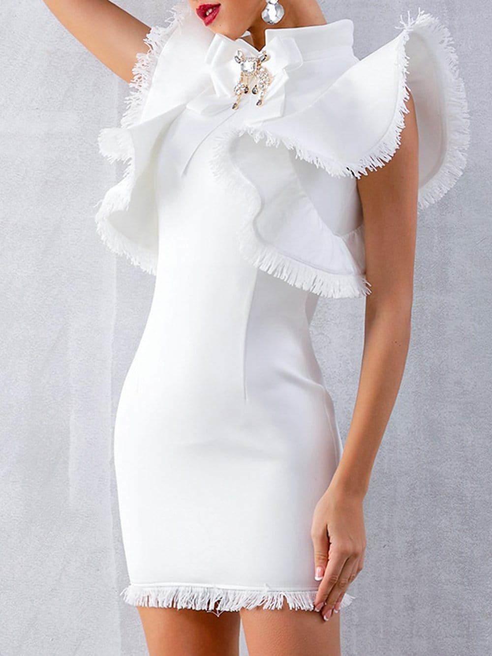 WHITEHAVEN Bodycon Mini Dress in White