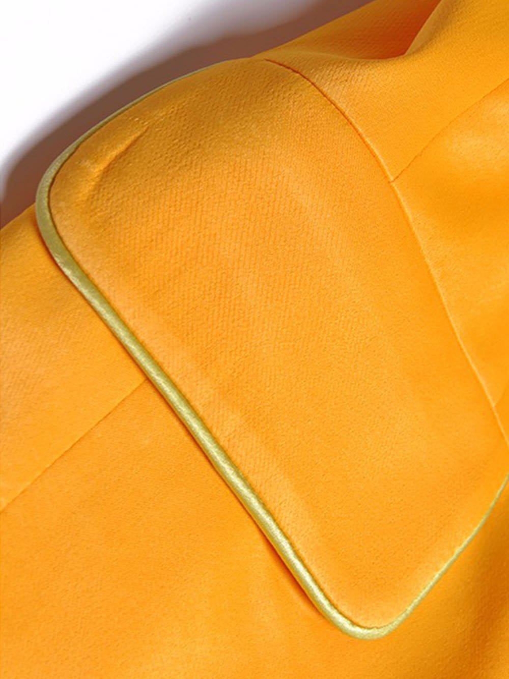 Tasseled Satin Blazer + Pants in Gold 12