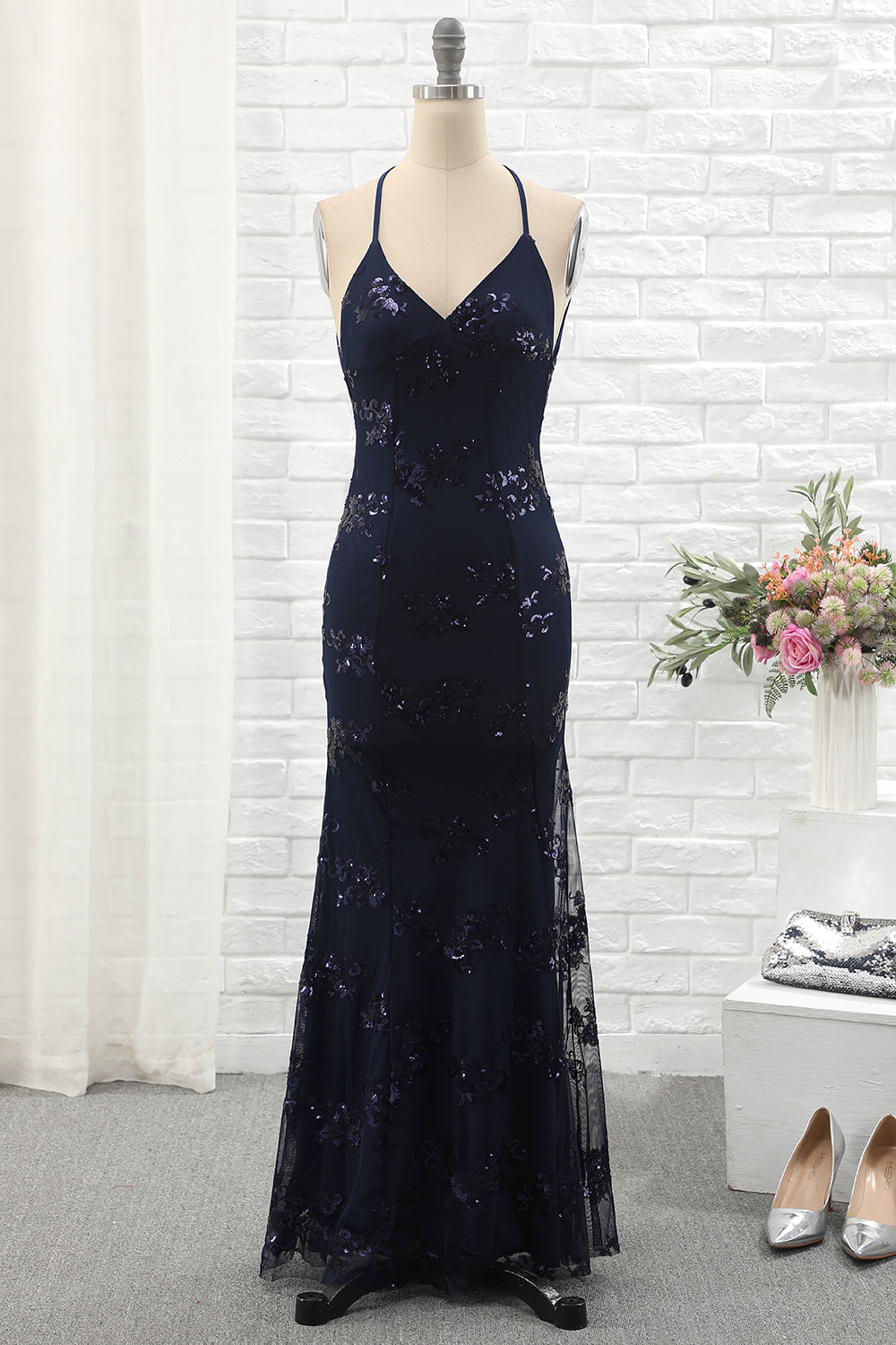 Spaghetti Straps Mermaid Party Dress - Fashionpara