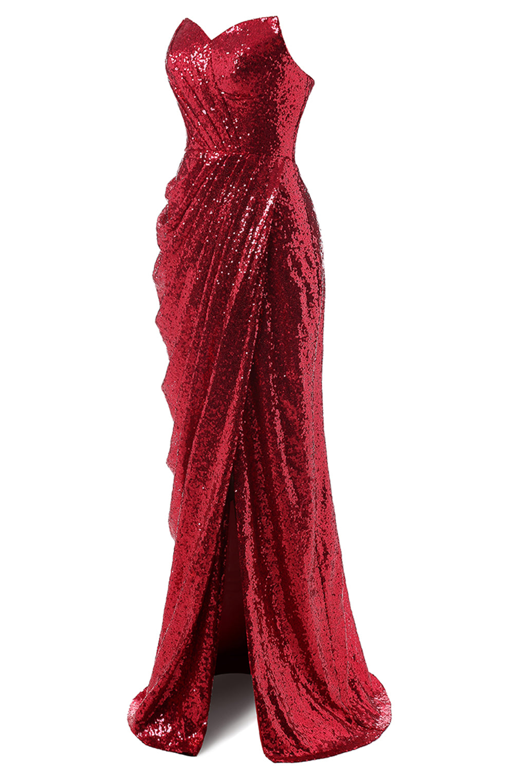 Red Mermaid Sequin Prom Dress - Fashionpara