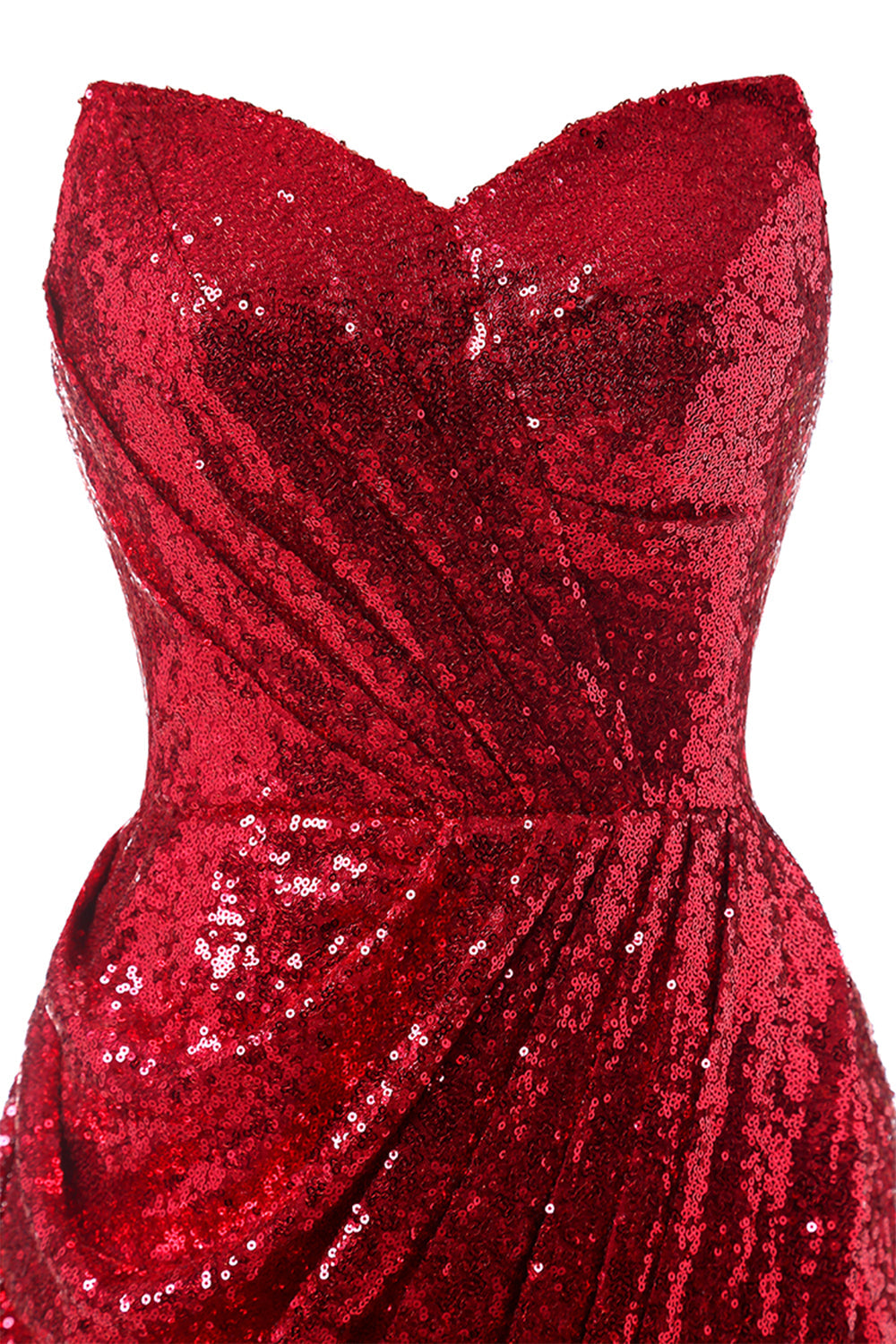Red Mermaid Sequin Prom Dress - Fashionpara