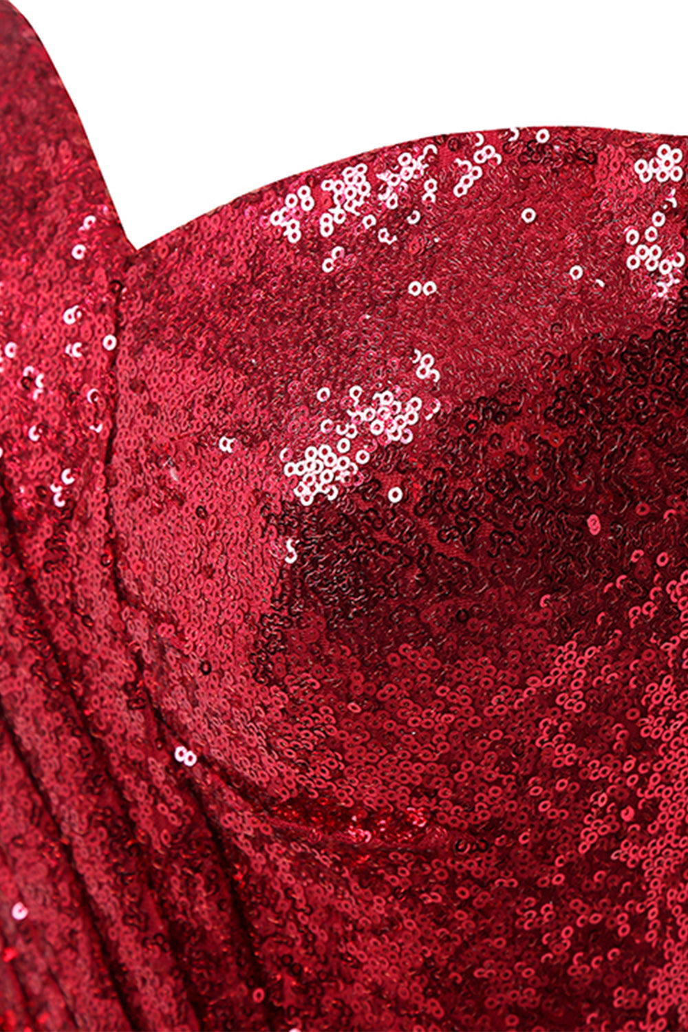 Red Mermaid Sequin Prom Dress - Fashionpara