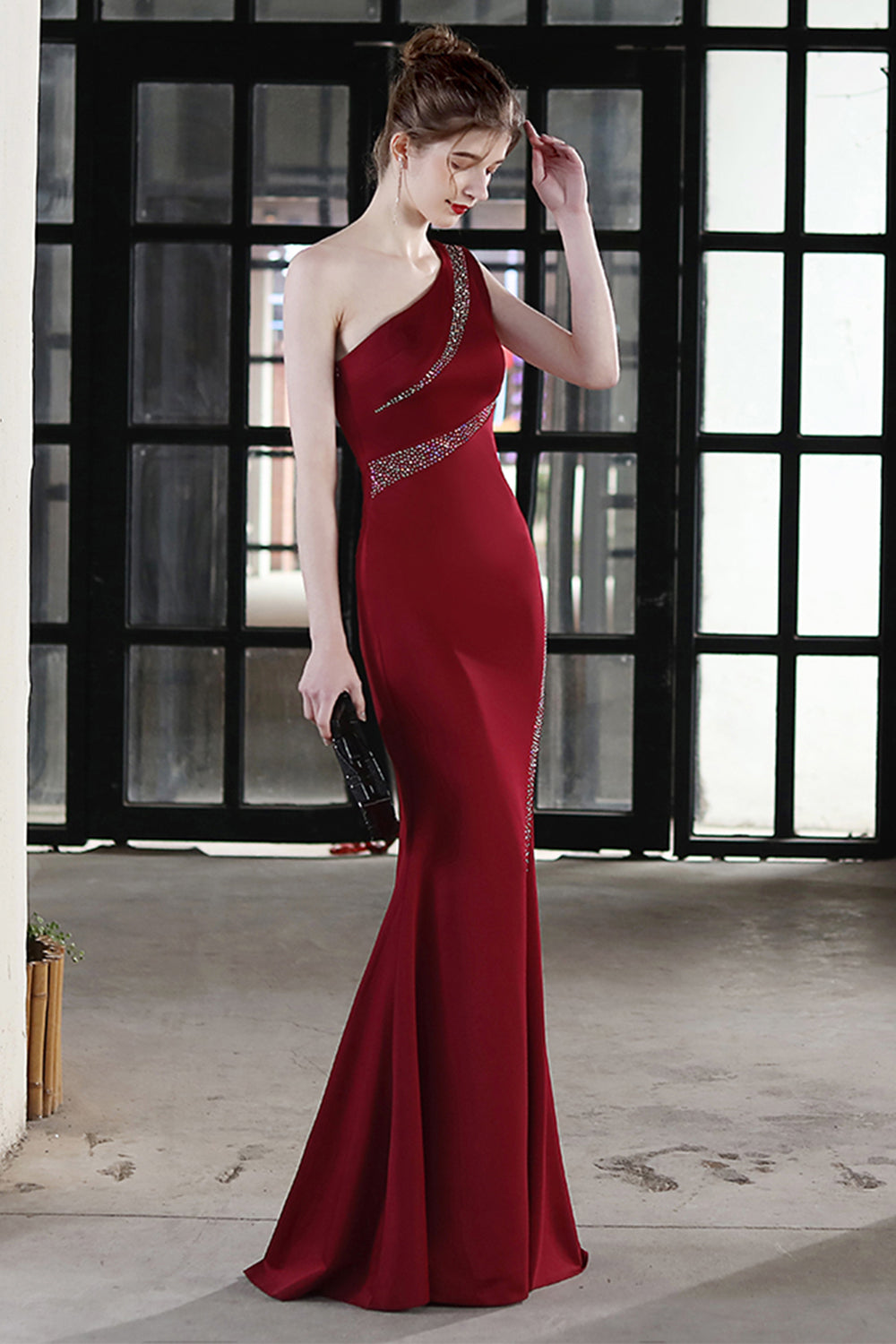 Black Mermaid Prom Dress with Beading - Fashionpara