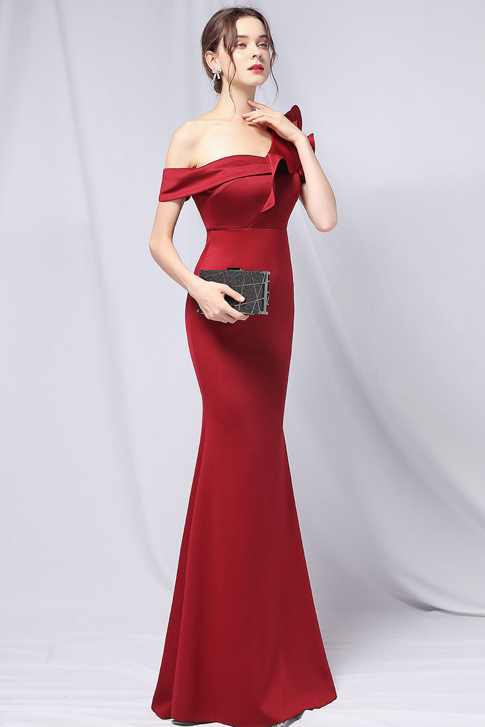 One Shoulder Simple Prom Dress - Fashionpara