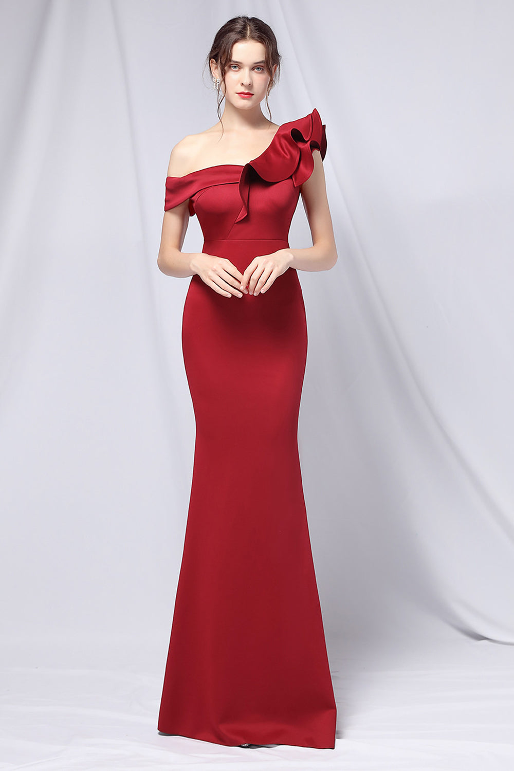 One Shoulder Simple Prom Dress - Fashionpara