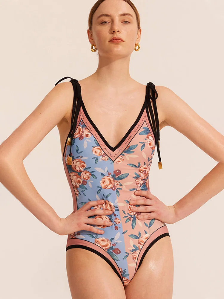 ZRTAK Push Up High Cut Monokini Swimsuit One Piece