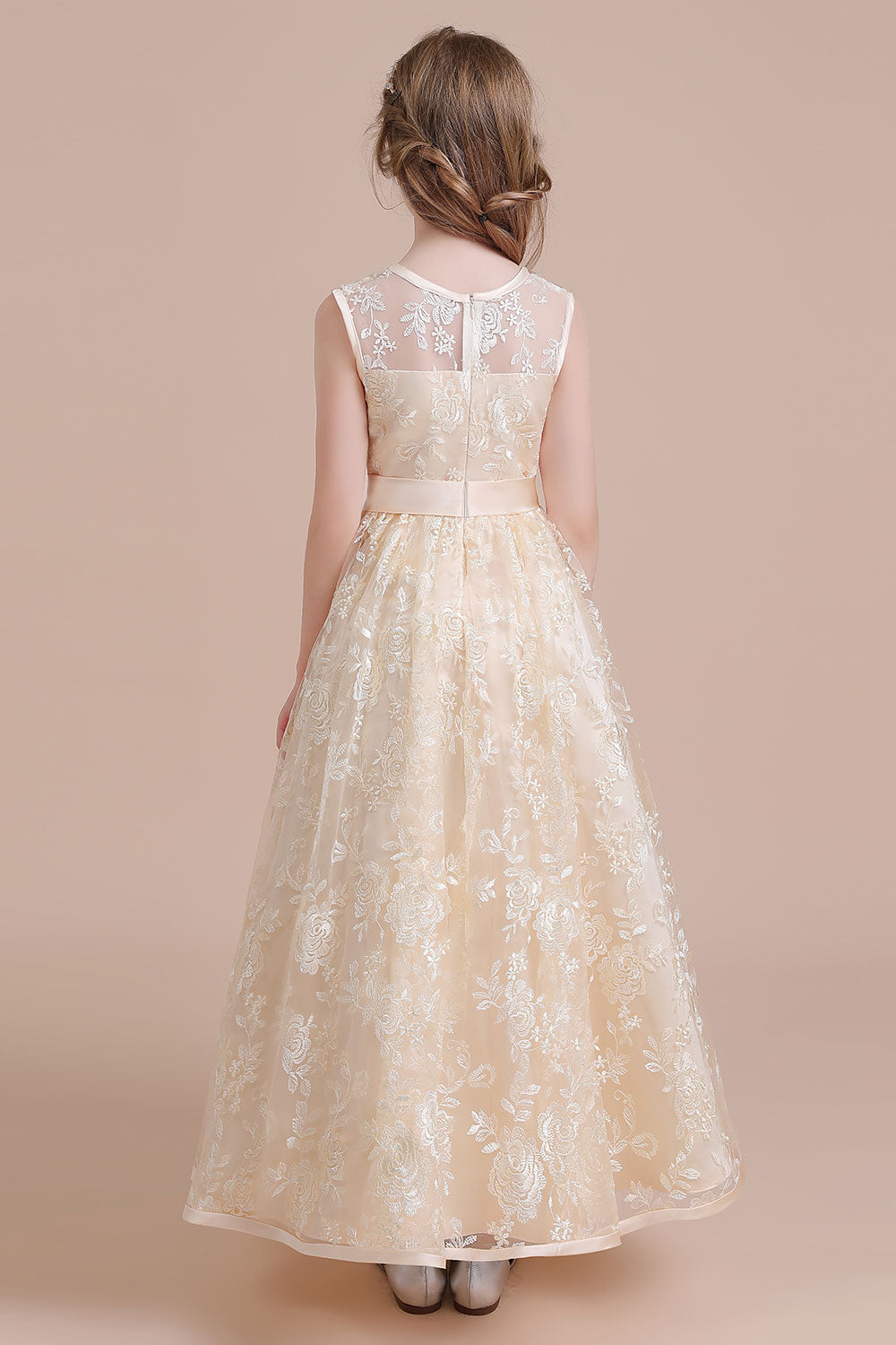 A-Line Amazing Lace Tulle Flower Girl Dress - Fashionpara