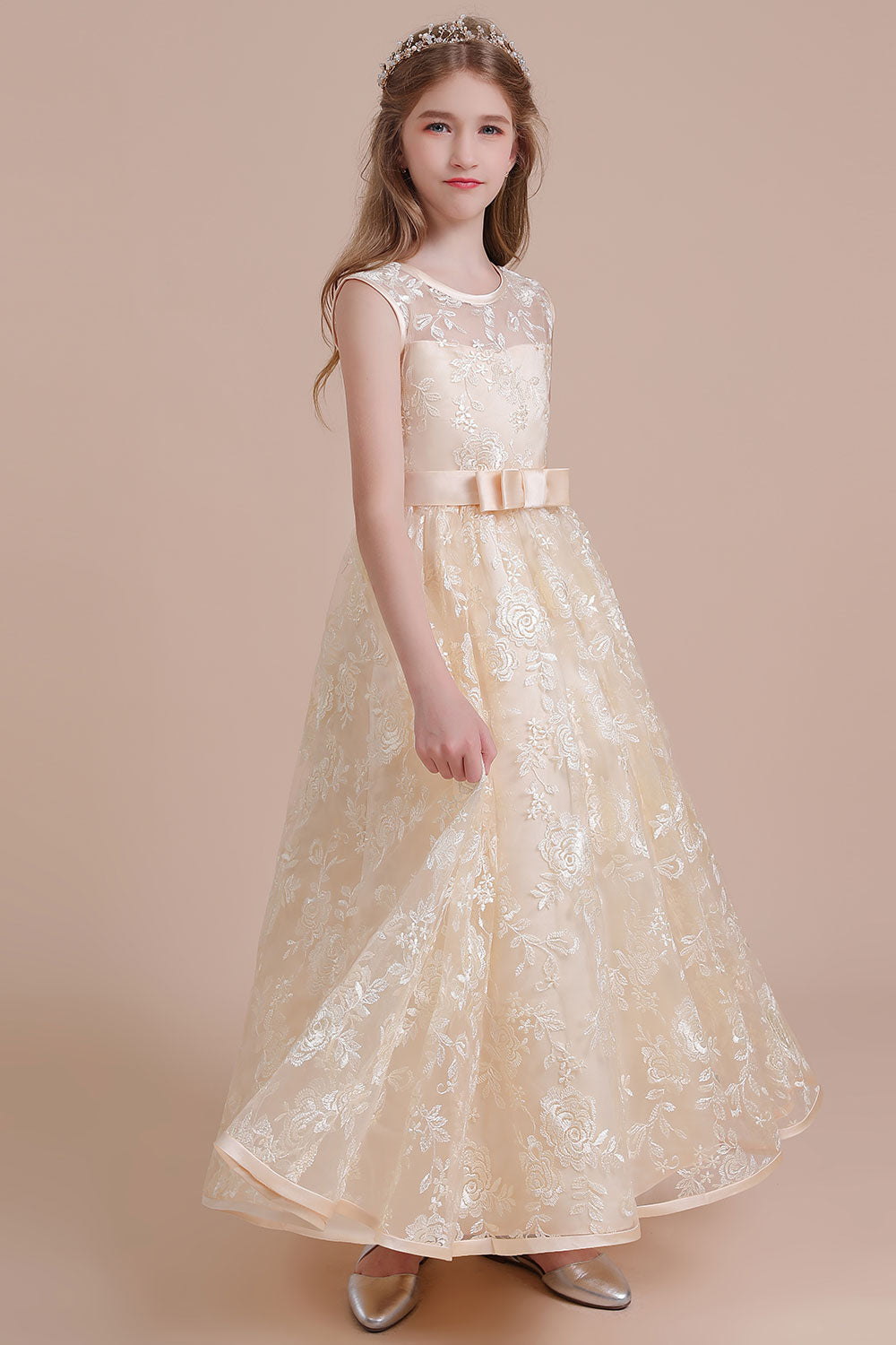 A-Line Amazing Lace Tulle Flower Girl Dress - Fashionpara