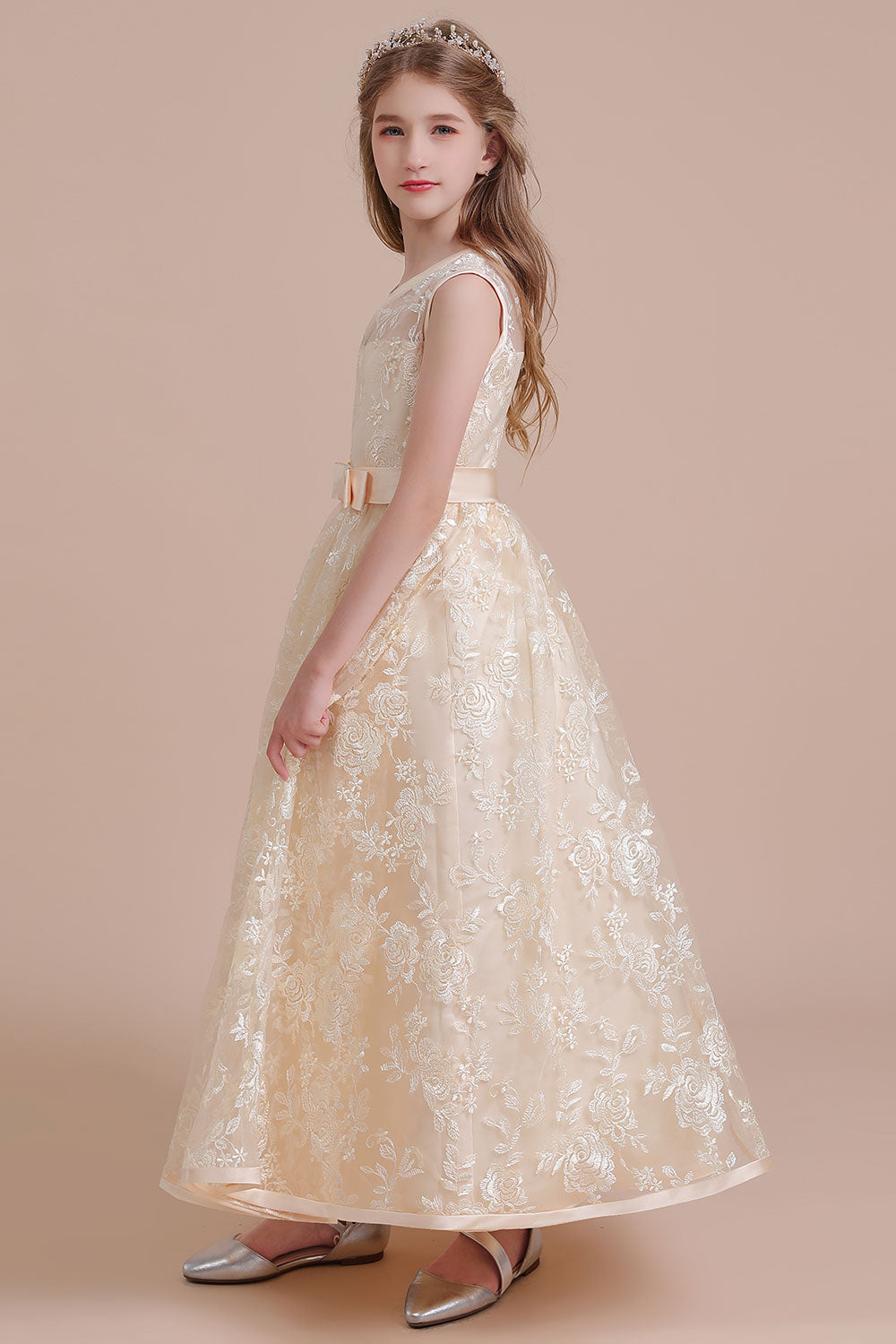 A-Line Amazing Lace Tulle Flower Girl Dress - Fashionpara