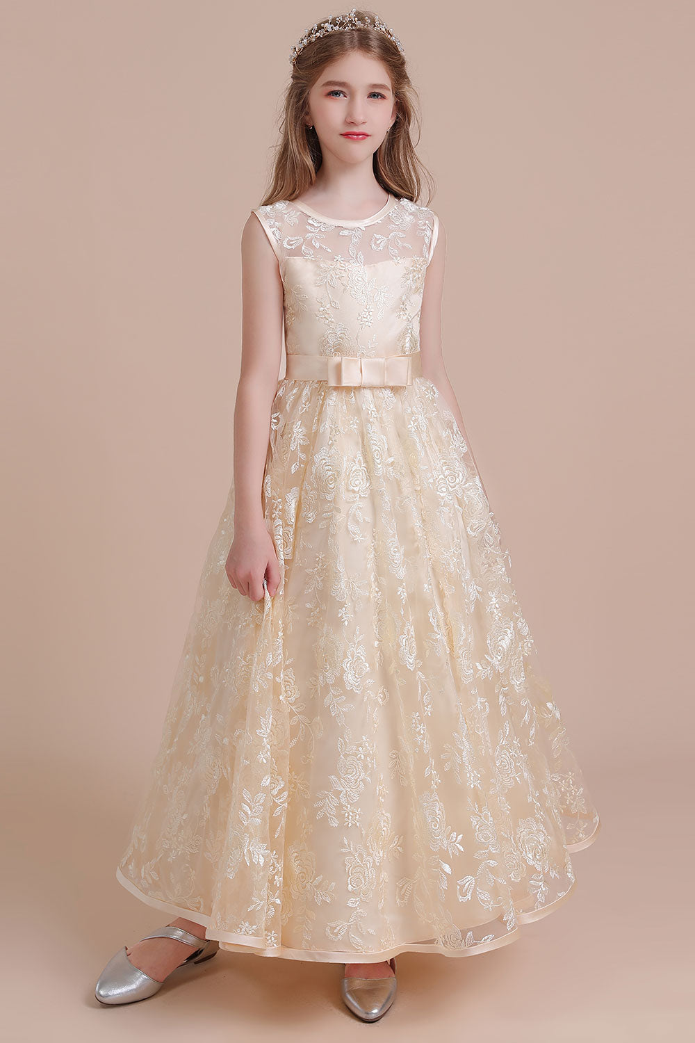 A-Line Amazing Lace Tulle Flower Girl Dress - Fashionpara