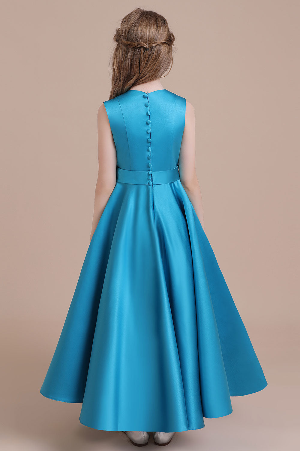 A-Line Awesome Satin Flower Girl Dress - Fashionpara