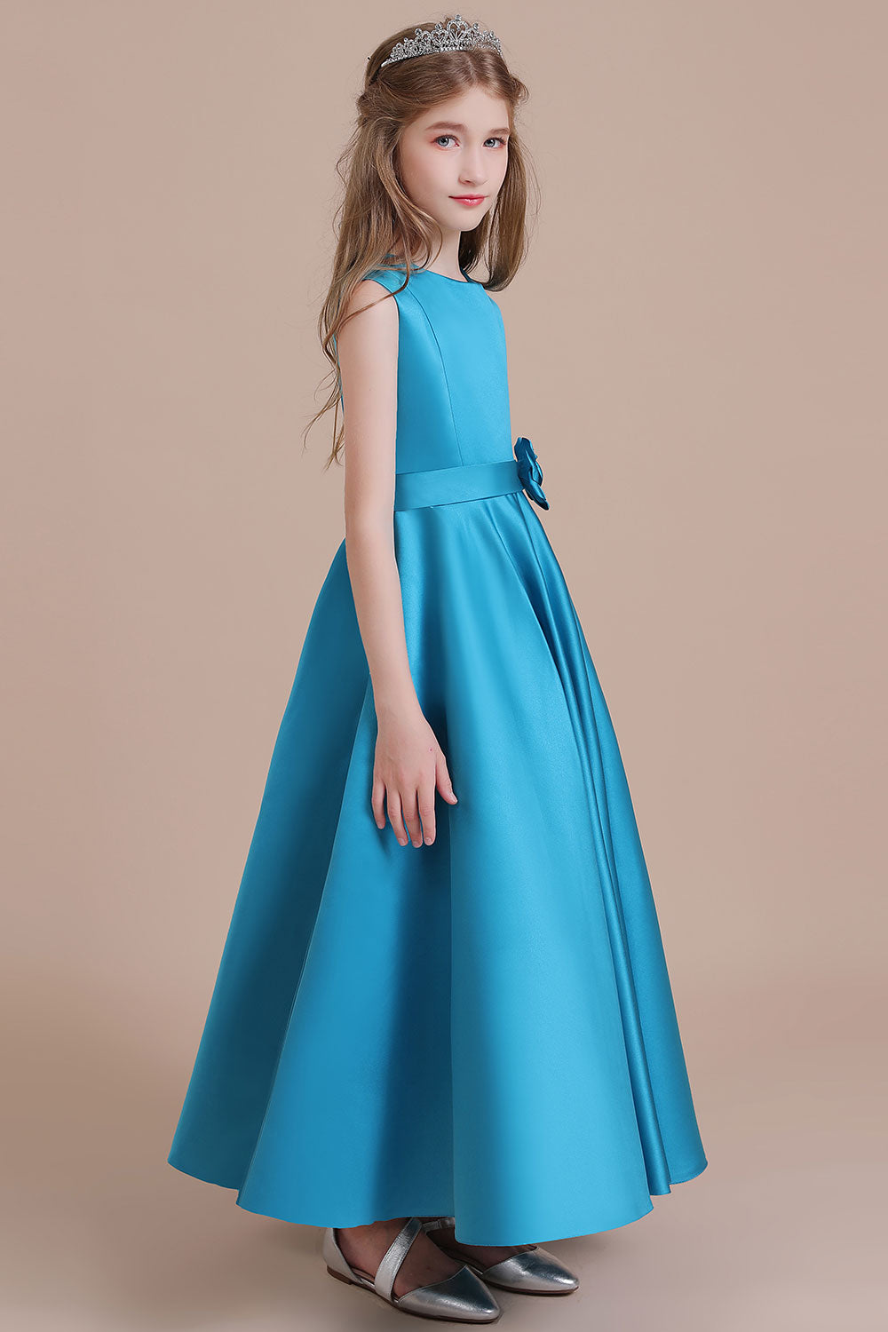 A-Line Awesome Satin Flower Girl Dress - Fashionpara
