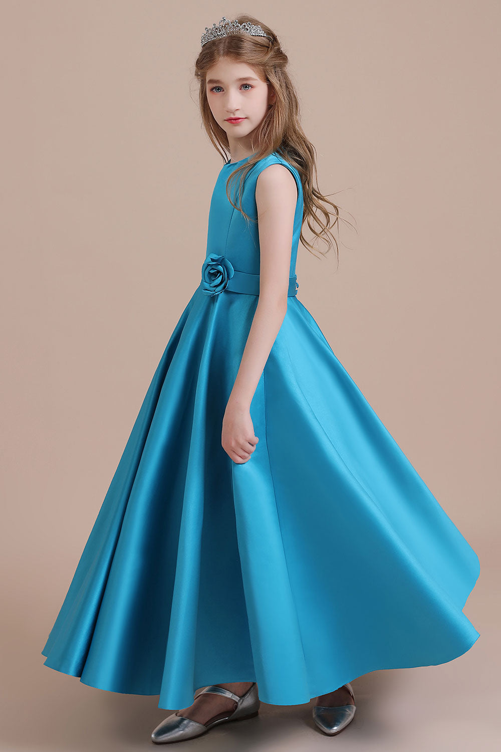 A-Line Awesome Satin Flower Girl Dress - Fashionpara