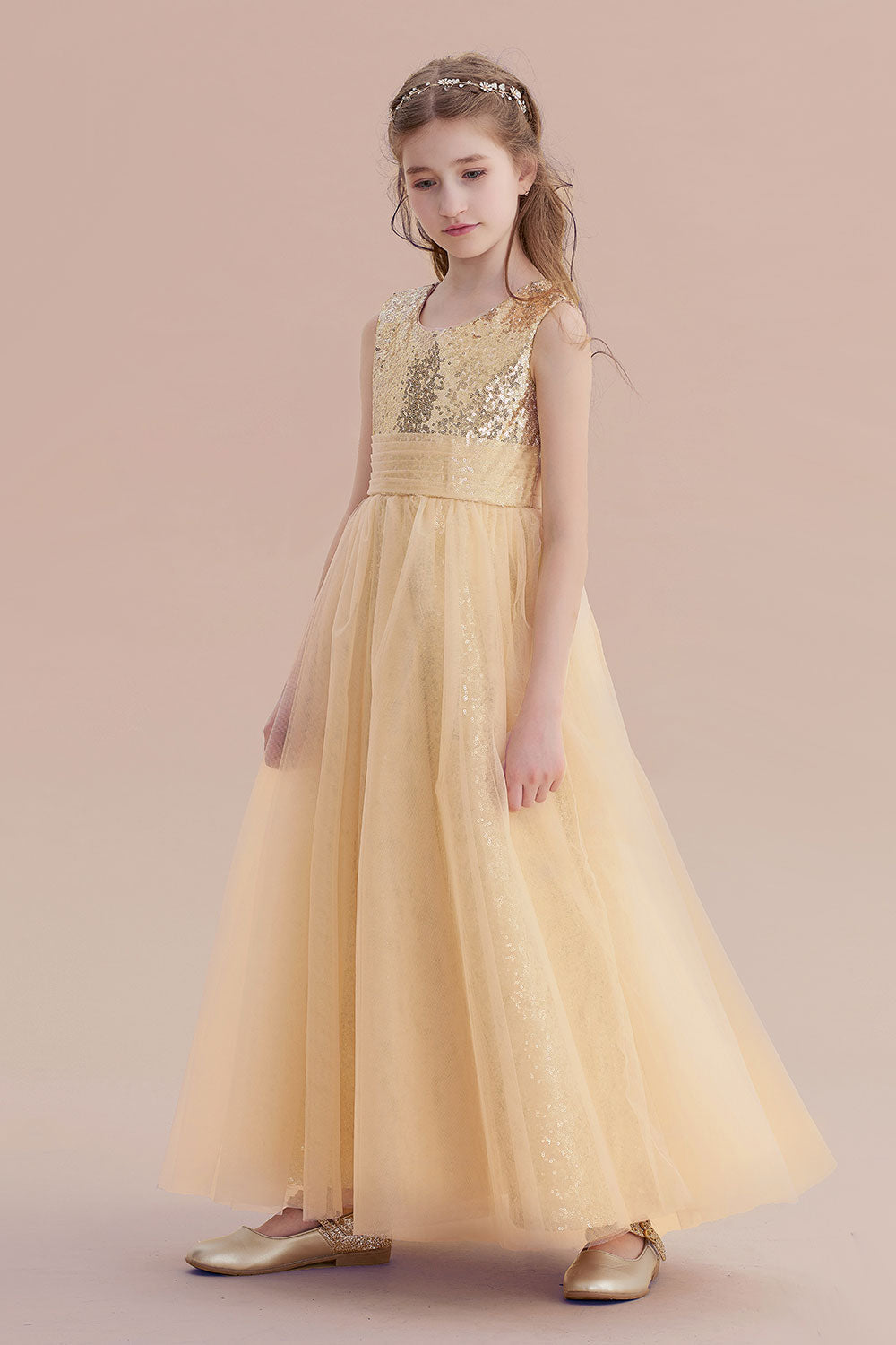 A-Line Awesome Sequins Tulle Flower Girl Dress - Fashionpara
