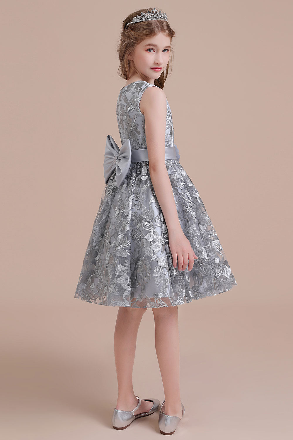 A-Line Chic Bow Tulle Flower Girl Dress - Fashionpara