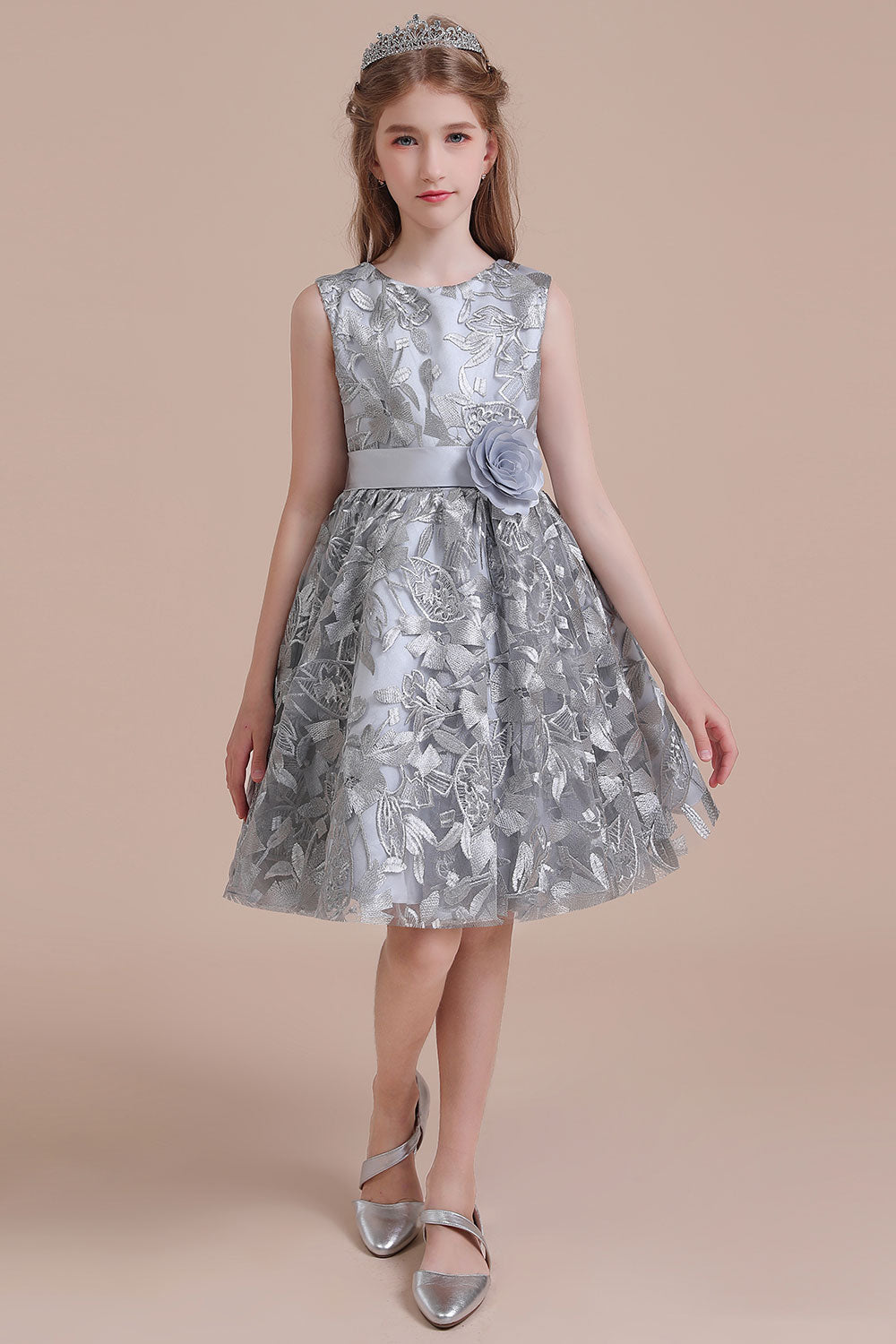 A-Line Chic Bow Tulle Flower Girl Dress - Fashionpara