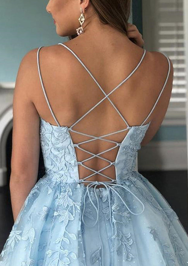A-Line Scoop Neck Sleeveless Laced Short/Mini Homecoming Dress with Beading - Fashionpara