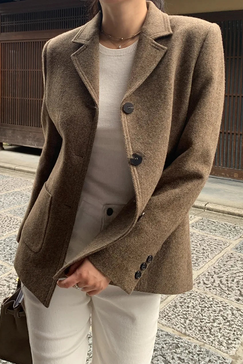 Slim Wool Coat Blazer - Fashionpara