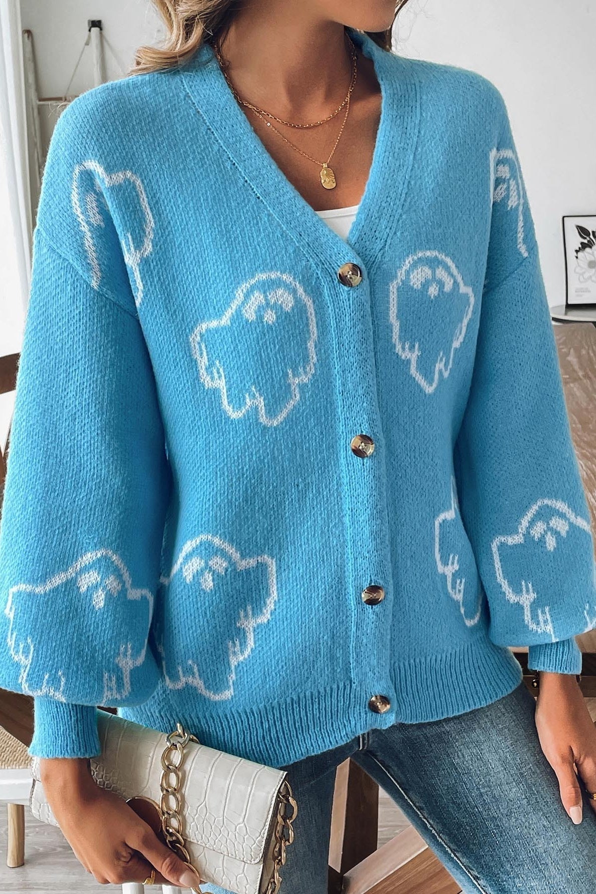 Jacquard Button Cardigan 3