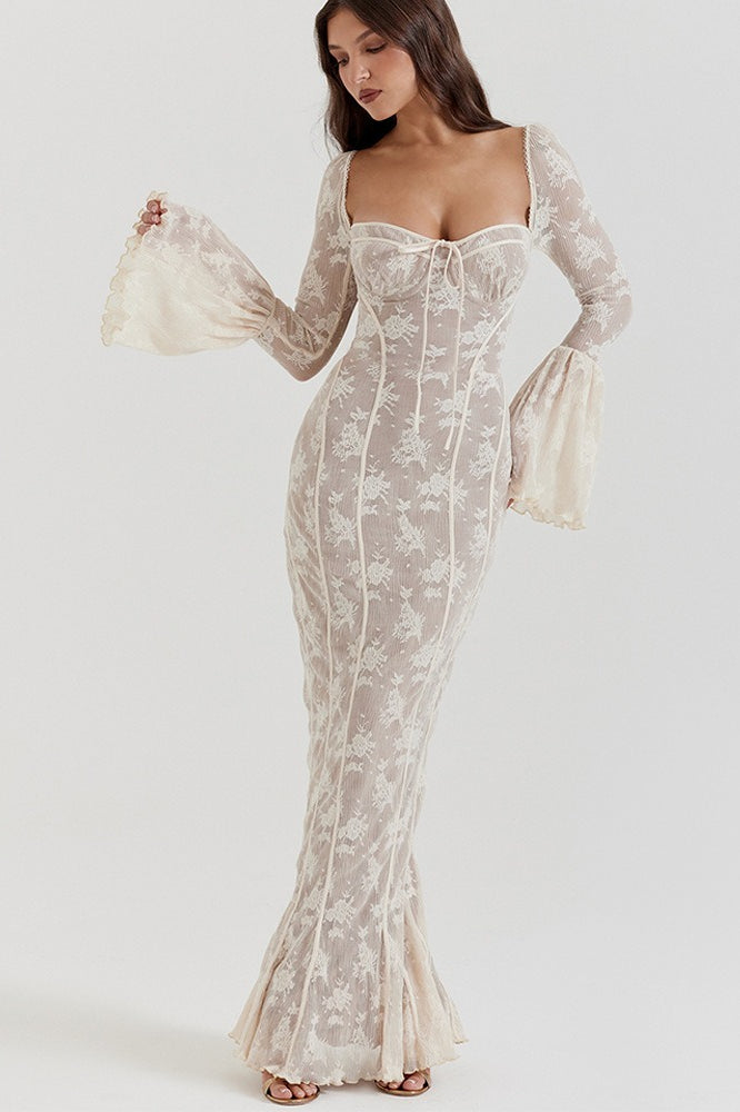Satin Deep V-Neck Backless High Split Maxi Dress