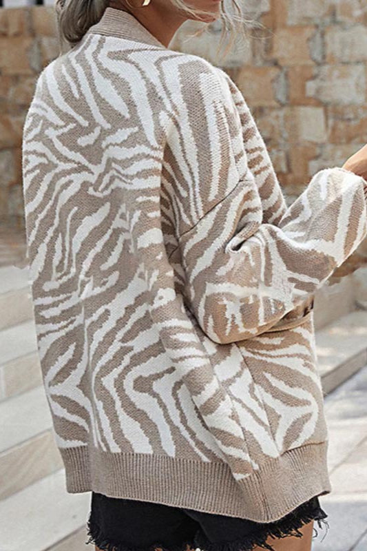Stylish Knit Animal Print Cardigan for Effortless Chic