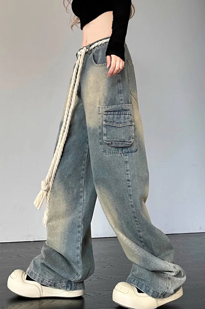 Streetwear Heart Patchwork Jeans