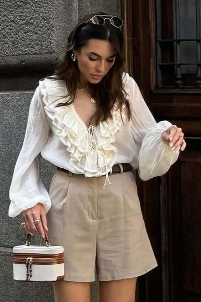 Unique Chiffon Tie Blouse