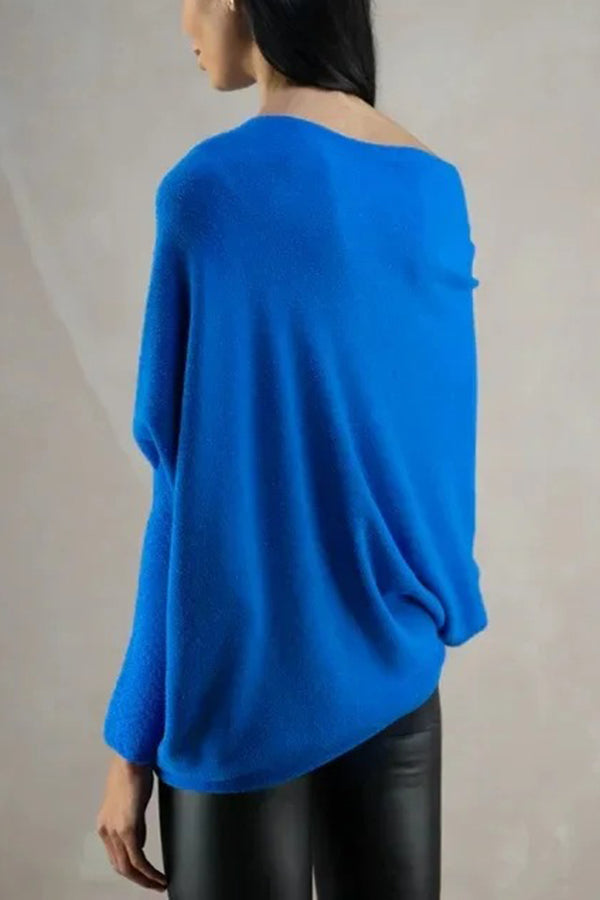 Chic Solid Color Round Neck Long Sleeve Knitted Sweater