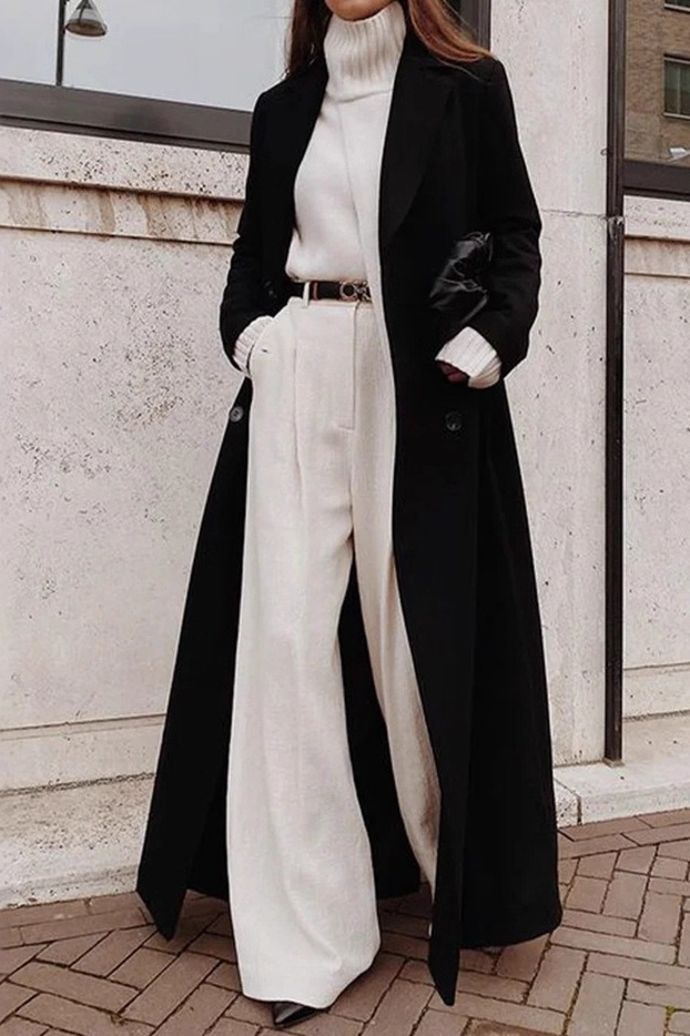 Thick Fleece Lined Maxi Casual Cold Weather Overcoat - Fashionpara