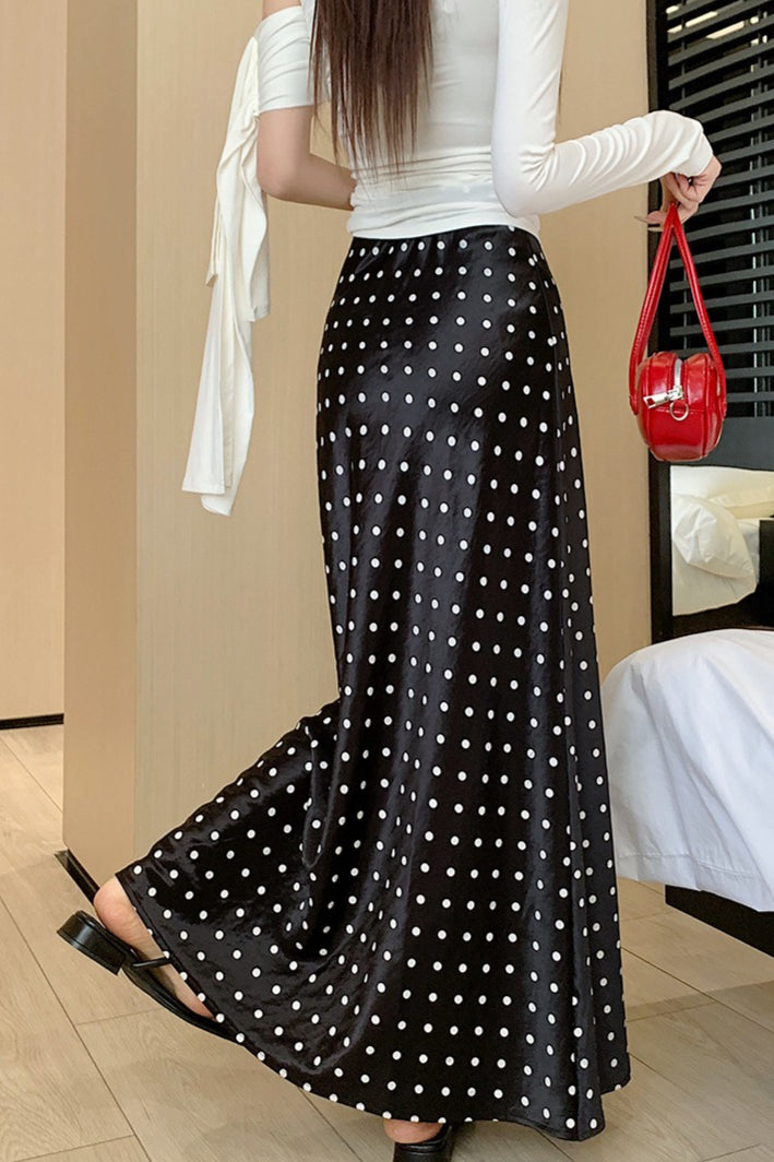 French Style Polka Dot Skirt - Fashionpara