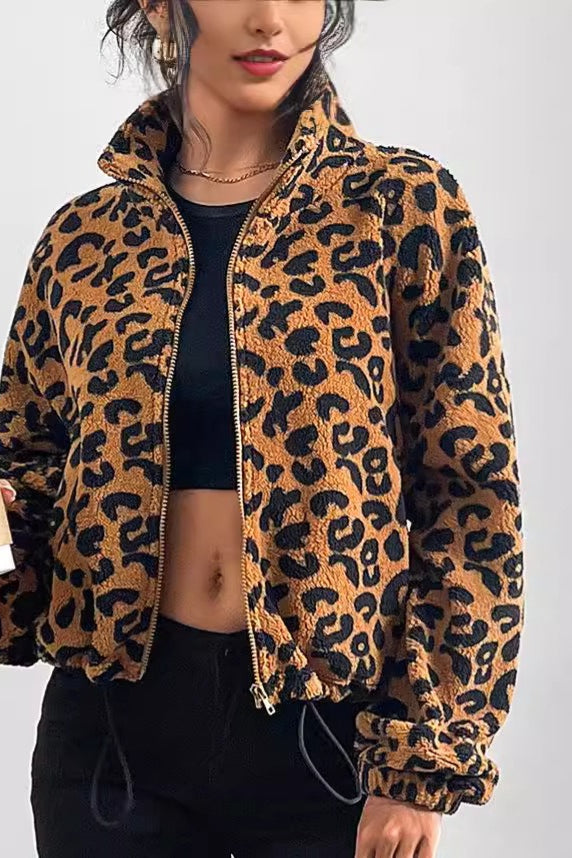 Cozy Leopard Print Fleece Coat for Ultimate Warmth and Style