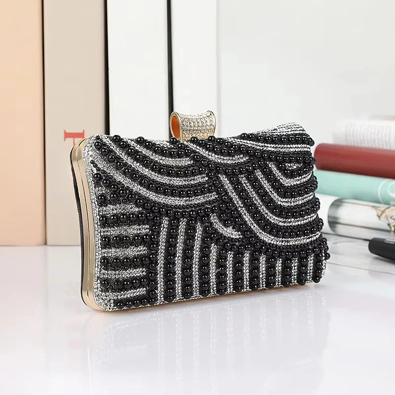 Pearl Diamond Wedding Evening Clutch Wristlet